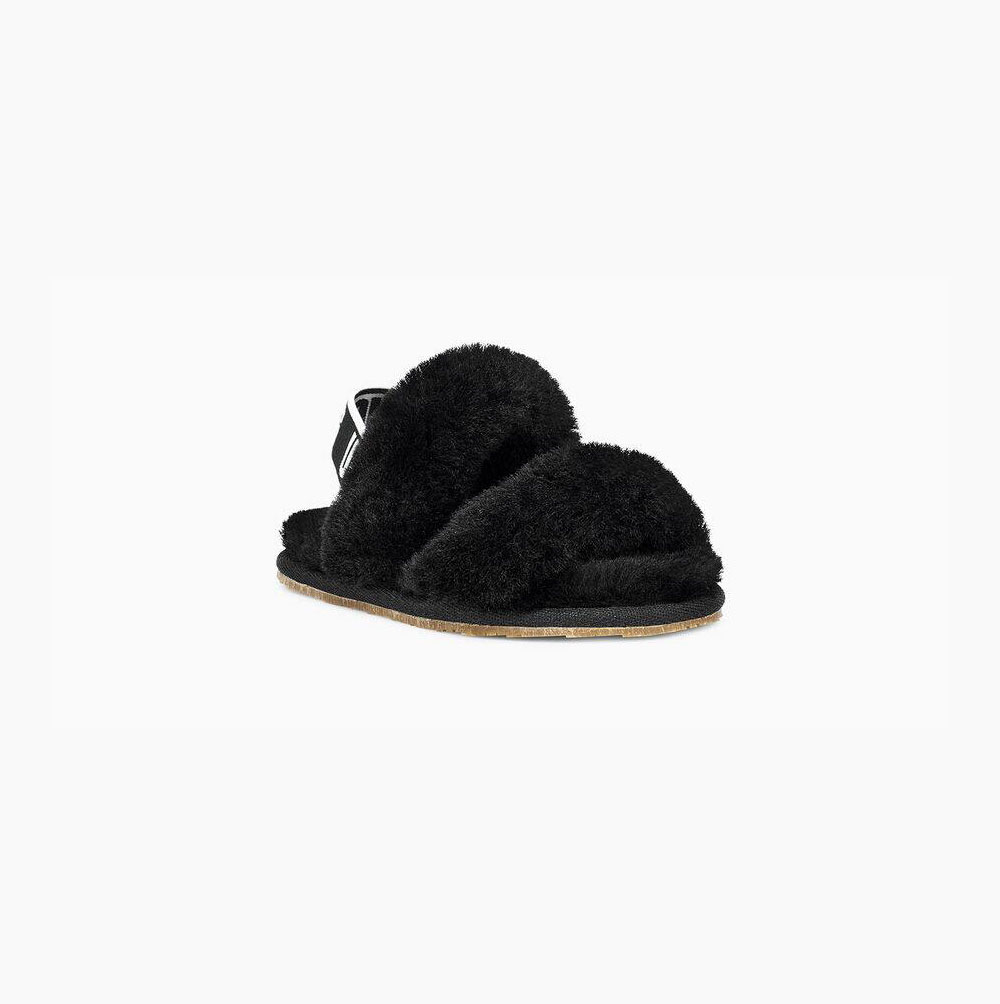 UGG Oh Yeah Black Slippers for Toddlers (QXOH17694)